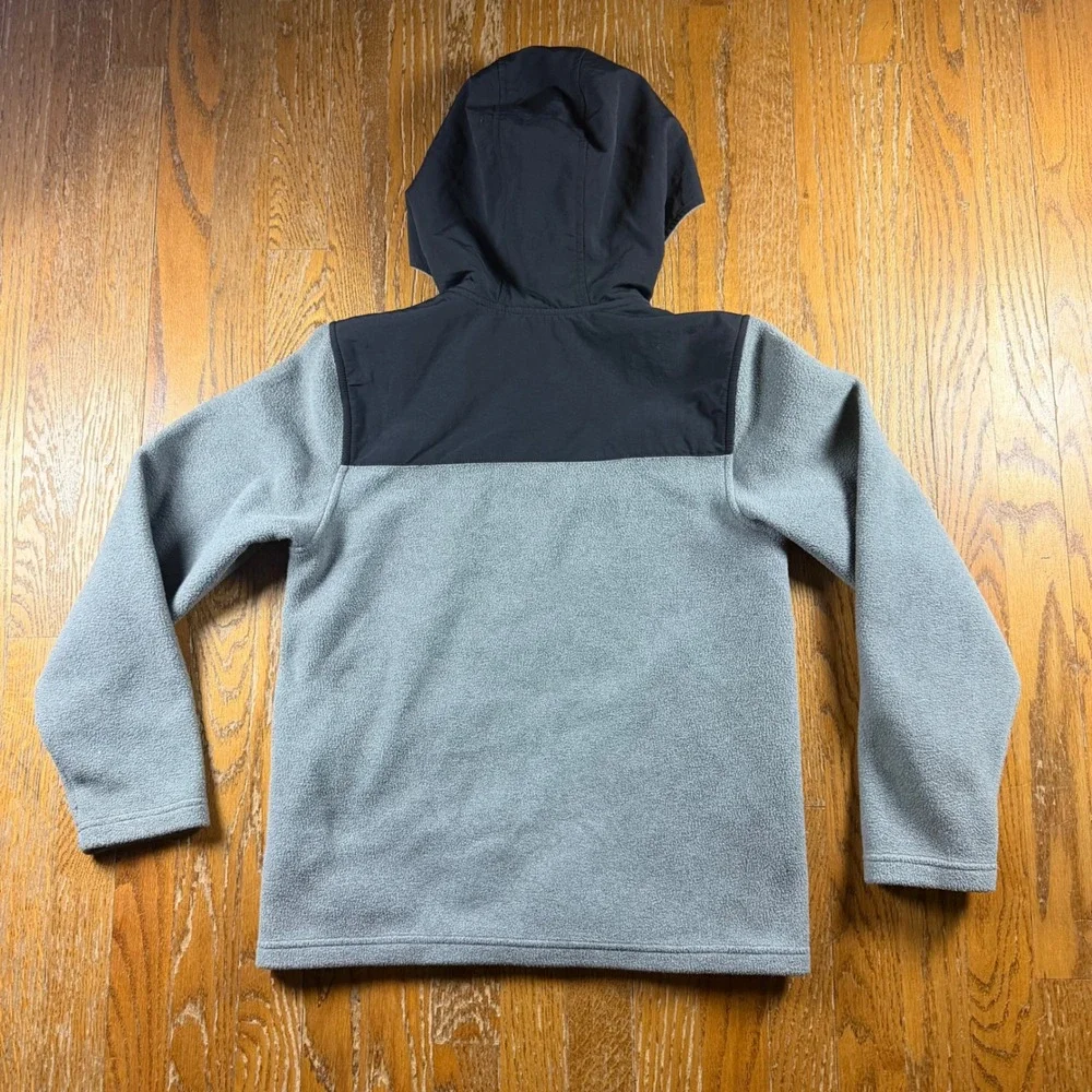 The North Face Youth Grey Black Full Zip Fleece Hoodie Jacket NF0A4VW4 L 14/16